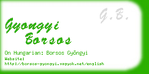 gyongyi borsos business card