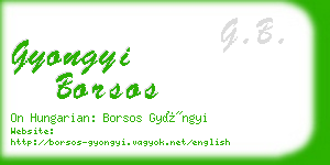 gyongyi borsos business card